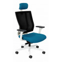 Ergonomiczny fotel MaxPro WS HD z białymi elementami firmy Grospol