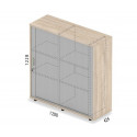 Wysoka szafa aktowa Saz3 z żaluzjowymi drzwiami