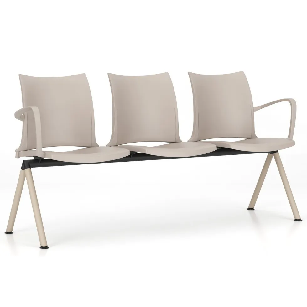 Ławka HOLA 3U 4L – Wytrzymała ławka do poczekalni