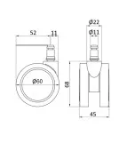 Kółka do powierzchni twardych 60mm – 5 szt. Kamila