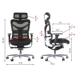 Fotel ergonomiczny ErgoNew S7 – regulowany i obrotowy
