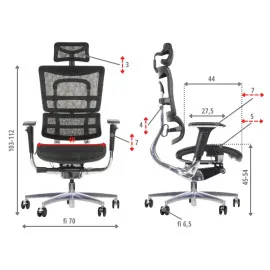 Fotel ergonomiczny ErgoNew S8 z regulacją i siatkowym oparciem