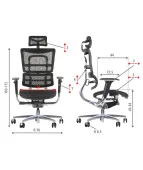 Fotel ergonomiczny ErgoNew S8 z regulacją i siatkowym oparciem