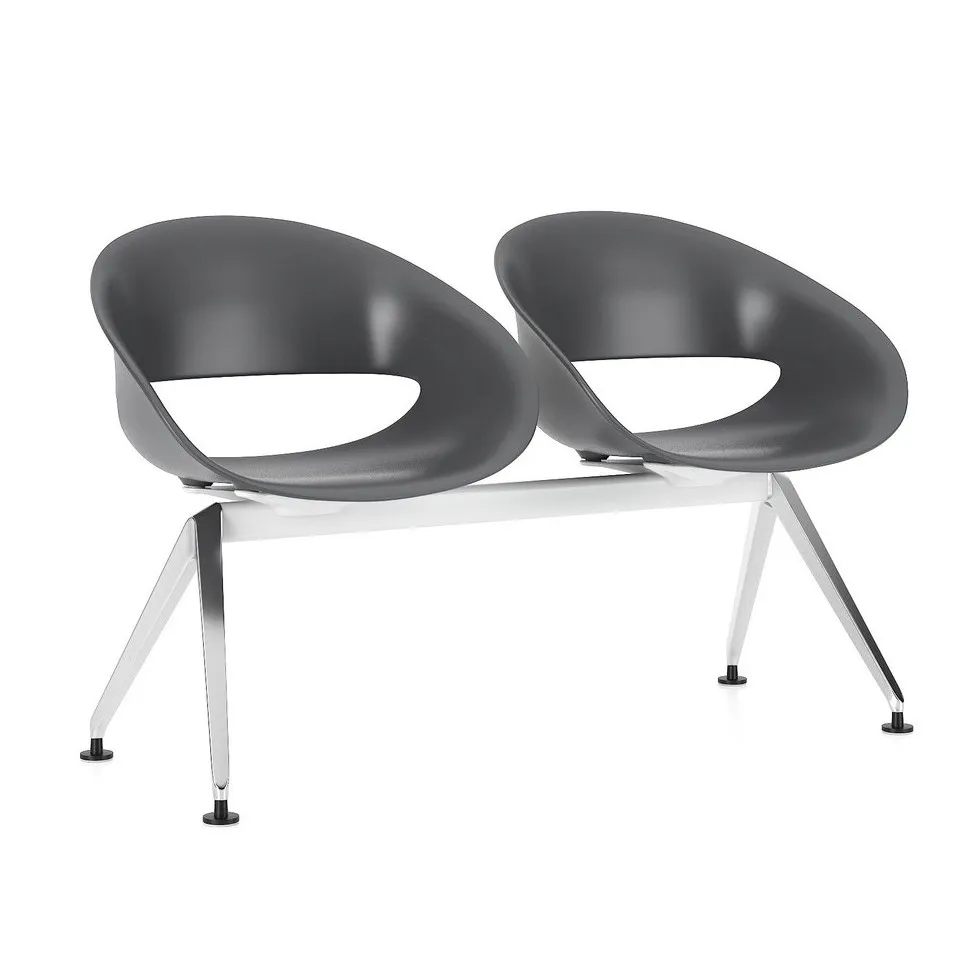 Ławka VOLPINO 2U 4L P do poczekalni plastikowa nowoczesna