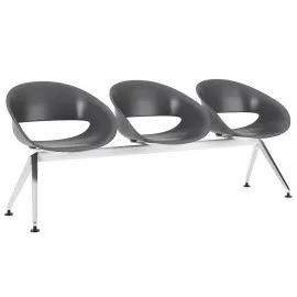 Ławka VOLPINO 3U 4L P do poczekalni plastikowa nowoczesna