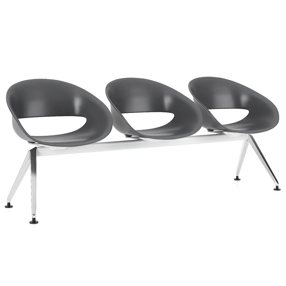 Ławka VOLPINO 3U 4L P do poczekalni plastikowa nowoczesna