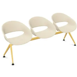 Ławka VOLPINO 3U 4L P do poczekalni plastikowa nowoczesna