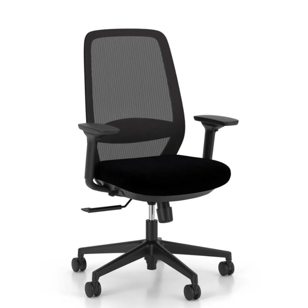 Krzesło obrotowe Elovie z siatkowym oparciem czarne