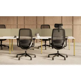 Krzesło obrotowe Elovie z siatkowym oparciem czarne