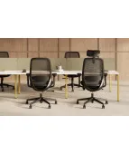 Krzesło obrotowe Elovie z siatkowym oparciem czarne