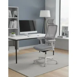 Nowoczesny fotel gabinetowy FUTURA 4S Plus Grey z regulacją 3D