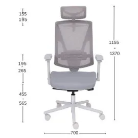 Nowoczesny fotel gabinetowy FUTURA 4S Plus Grey z regulacją 3D