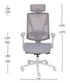 Nowoczesny fotel gabinetowy FUTURA 4S Plus Grey z regulacją 3D