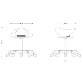 Taboret MONTE 2 typu siodło Unique czarny balansujący