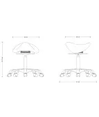 Taboret MONTE 2 typu siodło Unique czarny balansujący