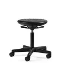 Taboret Laboratoryjny DURO Unique na kółkach, czarny