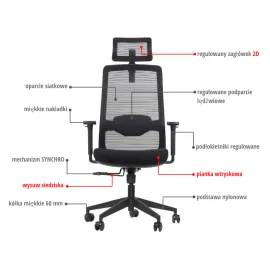 Ergonomiczne krzesło biurowe WISTER Stema