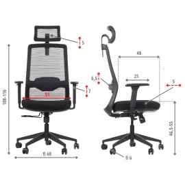 Ergonomiczne krzesło biurowe WISTER Stema