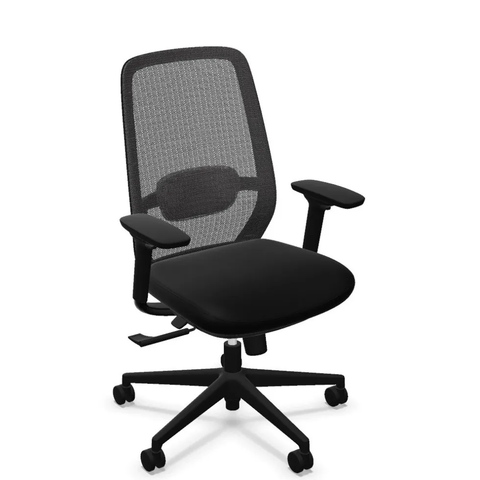 Ergonomiczne krzesło biurowe Elovie Nowy Styl czarne