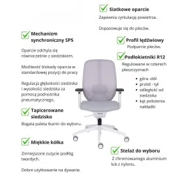 Krzesło biurowe 4U GS Grospol z siatkowym oparciem