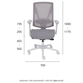 Nowoczesny fotel gabinetowy FUTURA 3S Plus Grey z regulacją 3D