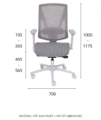 Nowoczesny fotel gabinetowy FUTURA 3S Plus Grey z regulacją 3D