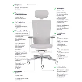 Ergonomiczny Fotel MARTI WT HD biały firmy Grospol
