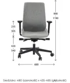 Fotel MOON Black  Grospol – nowoczesny, ergonomiczny fotel gabinetowy