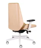 Fotel MOON Wood White Grospol – biały drewniany fotel biurowy