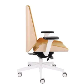 Fotel MOON Wood White Grospol – biały drewniany fotel biurowy