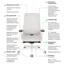 Fotel MOON Wood White Grospol – biały drewniany fotel biurowy