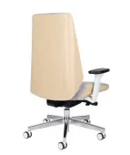 Fotel MOON Wood White Grospol – biały drewniany fotel biurowy