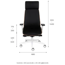 Fotel MOON Wood HD White Grospol – fornir dębowy