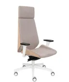 Fotel MOON Wood HD White Grospol – biały drewniany fotel biurowy