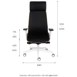 Fotel MOON Wood HD White Grospol – biały drewniany fotel biurowy
