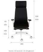 Fotel MOON Wood HD White Grospol – biały drewniany fotel biurowy