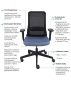 Fotel biurowy NICO BS Grospol siatkowy