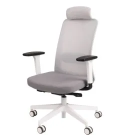 Fotel ergonomiczny NICO WS HD biały fotel z zagłówkiem Grospol