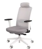 Fotel ergonomiczny NICO WS HD biały fotel z zagłówkiem Grospol