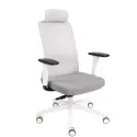 Fotel ergonomiczny NICO WS HD biały fotel z zagłówkiem Grospol