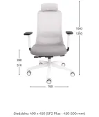 Fotel ergonomiczny NICO WS HD biały fotel z zagłówkiem Grospol