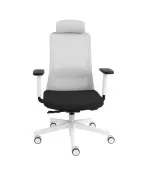 Fotel ergonomiczny NICO WS HD biały fotel z zagłówkiem Grospol
