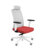 Fotel ergonomiczny NICO WS HD biały fotel z zagłówkiem Grospol