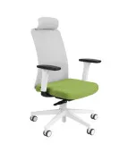 Fotel ergonomiczny NICO WS HD biały fotel z zagłówkiem Grospol