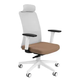 Fotel ergonomiczny NICO WS HD biały fotel z zagłówkiem Grospol