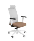 Fotel ergonomiczny NICO WS HD biały fotel z zagłówkiem Grospol