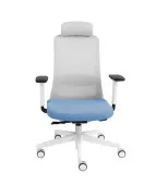Fotel ergonomiczny NICO WS HD biały fotel z zagłówkiem Grospol