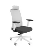 Fotel ergonomiczny NICO WS HD biały fotel z zagłówkiem Grospol