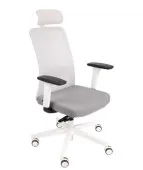 Fotel ergonomiczny NICO WS HD biały fotel z zagłówkiem Grospol