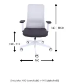 Fotel ergonomiczny NICO WS biały fotel z zagłówkiem Grospol